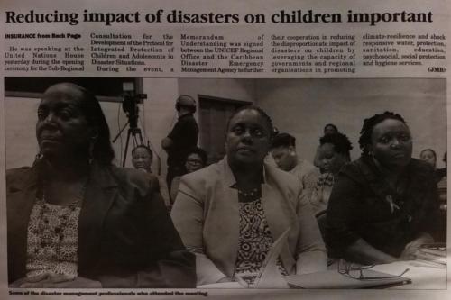 Reducing impact of disasters on children important