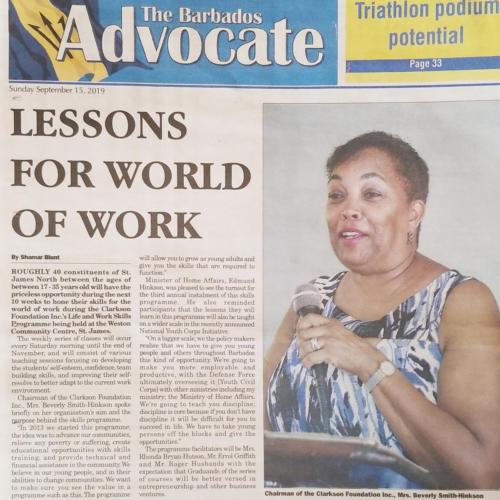 lessons for world of work - Beverly Smith-Hinkson