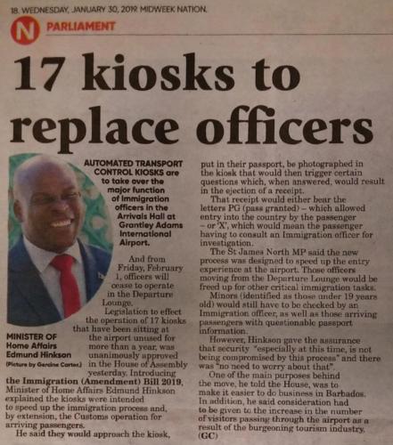 17 kiosks to replace officers