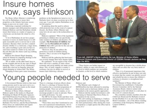 Insure homes now, say Hinkson